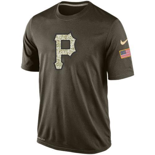 Mens Pittsburgh Pirates Green Salute To Service MLB Baseball Nike Dri-FIT T-Shirt