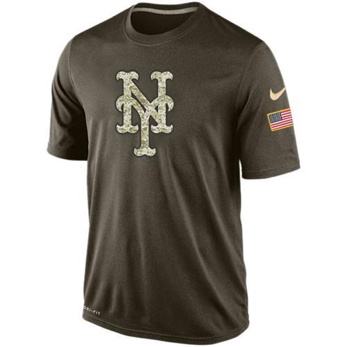 Mens New York Mets Green Salute To Service MLB Baseball Nike Dri-FIT T-Shirt