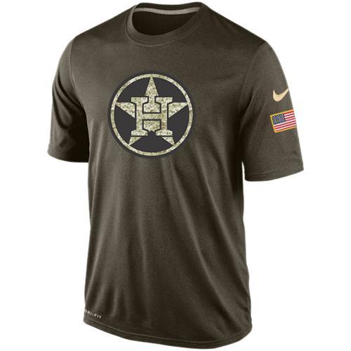 Mens Houston Astros Green Salute To Service MLB Baseball Nike Dri-FIT T-Shirt