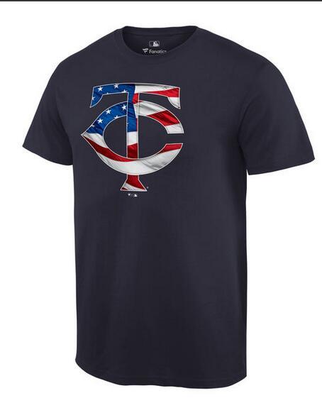 Mens Minnesota Twins Navy MLB Baseball Banner Wave T-Shirt