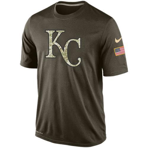 Mens Kansas City Royals Green Salute To Service MLB Baseball Nike Dri-FIT T-Shirt