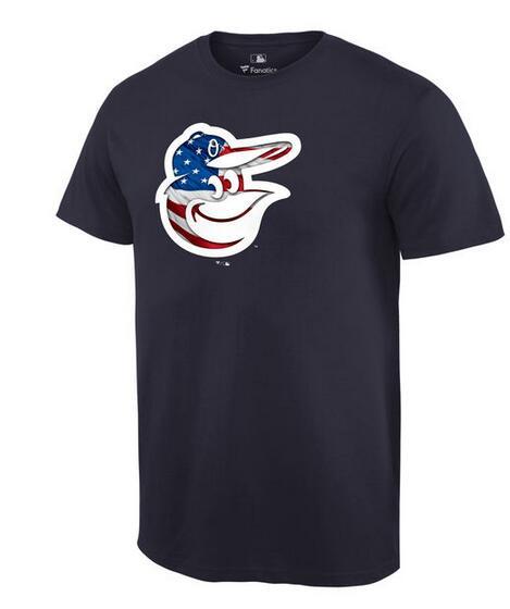 Mens Baltimore Orioles Navy MLB Baseball Banner Wave T-Shirt