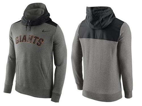 Baseball Mens San Francisco Giants Stitches Nike Pullover Hoodie - Grey-Black2