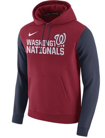 Mens Washington Nationals Nike Red Baseball Club Fleece Pullover Hoodie