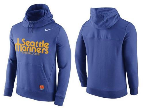 Baseball Mens Seattle Mariners Stitches Nike Pullover Hoodie -Blue