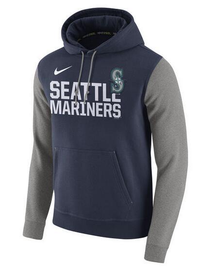 Mens Seattle Mariners Nike Navy Baseball Club Fleece Pullover Hoodie