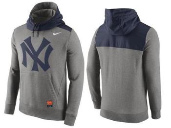 Baseball Mens New York Yankees Stitches Nike Pullover Hoodie - Grey-Navy