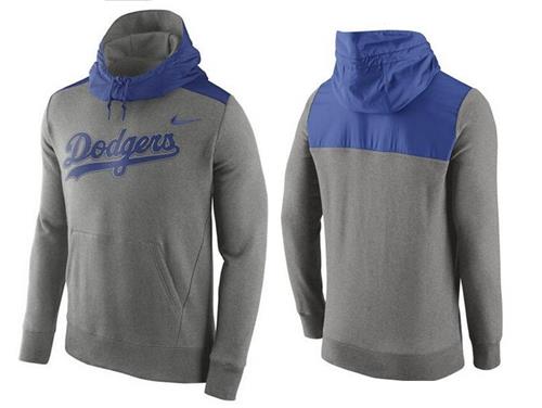 Baseball Mens Los Angeles Dodgers Stitches Nike Pullover Hoodie - Grey-Blue2