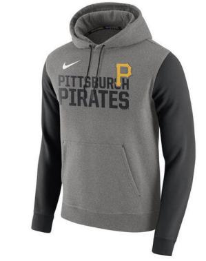 Mens Pittsburgh Pirates Nike Gray Baseball Club Fleece Pullover Hoodie