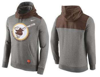 Baseball Mens San Diego Padres Stitches Nike Pullover Hoodie - Grey-Brown