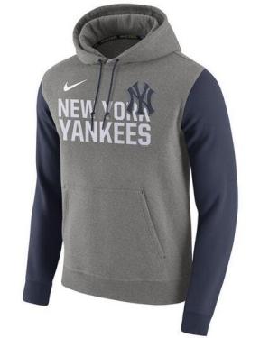 Mens New York Yankees Nike Gray Baseball Club Fleece Pullover Hoodie
