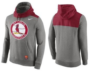 Baseball Mens St Louis Cardinals Stitches Nike Pullover Hoodie - Grey With Red