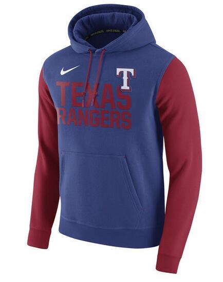 Mens Texas Rangers Nike Royal Baseball Club Fleece Pullover Hoodie