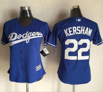 Womens Los Angeles Dodgers #22 Clayton Kershaw Blue Alternate Stitched Baseball Jersey Womens Los Angeles Dodgers #22 Clayton Kershaw Blue Alternate Stitched Baseball Jersey