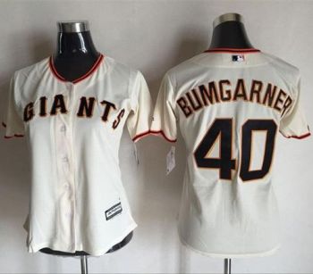 San Francisco Giants #40 Madison Bumgarner Cream Women's Home Stitched Baseball Jersey