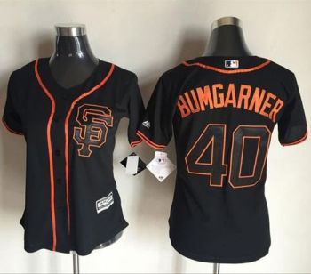 San Francisco Giants #40 Madison Bumgarner Black Women's Alternate Stitched Baseball Jersey