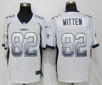 Mens Dallas Cowboys #82 Jason Witten New Nike NFL White Stitched Elite Drift Fashion Jersey