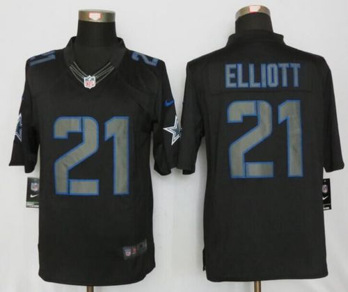 Mens Dallas Cowboys #21 Ezekiel Elliott New Nike Black Impact Limited Stitched Jerseys