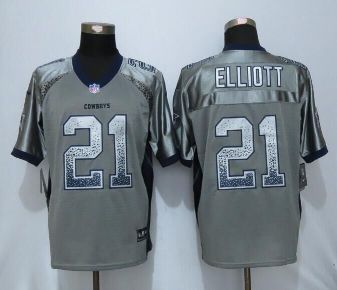 Mens Dallas Cowboys #21 Ezekiel Elliott Nike Grey Drift Fashion NFL NEW Elite Jersey