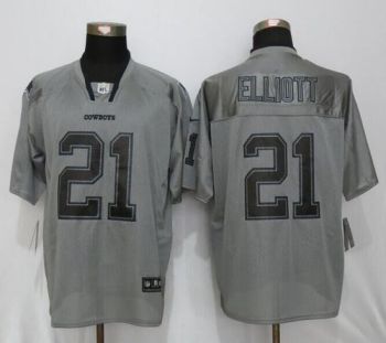 Mens Dallas Cowboys #21 Ezekiel Elliott New Nike Lights Out Gray NFL Stitched Elite Jersey