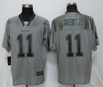 Mens Philadelphia Eagles #11 Carson Wentz New Nike Lights Out Gray NFL Stitched Elite Jersey