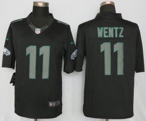 Mens Philadelphia Eagles #11 Carson Wentz New Nike Black Impact Limited Stitched NFL Jerseys