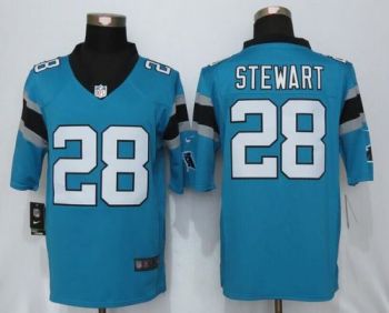 Mens Carolina Panthers #28 Jonathan Stewart NFL Nike Blue Stitched Limited Jersey