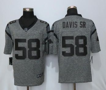 Mens Carolina Panthers #58 Thomas Davis Sr Gray Stitched Gridiron NEW Nike Gray Limited Jersey