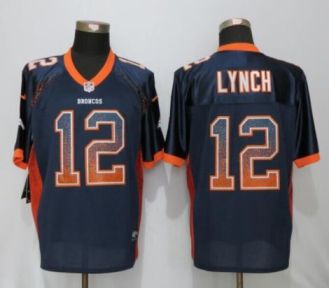 Mens Denver Broncos #12 Paxton Lynch NEW Nike Blue NFL Drift Fashion Elite Jerseys