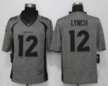 Mens Denver Broncos #12 Paxton Lynch New Nike Gray Stitched Gridiron Gray Fashion Limited NFL Jersey