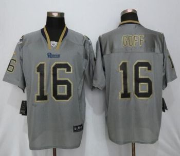 Mens Los Angeles Rams #16 Jared Goff New Nike Lights Out Gray NFL Stitched Elite Jersey