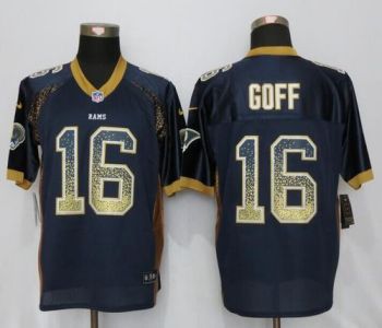 Mens Los Angeles Rams #16 Jared Goff New Nike Blue Drift Fashion Elite Stitched NFL Jersey