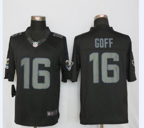 Mens Los Angeles Rams #16 Jared Goff New Nike Black Impact Limited Stitched NFL Jerseys