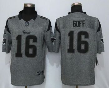 Mens Los Angeles Rams #16 Jared Goff New Nike Gray Stitched Gridiron Gray Fashion Limited NFL Jersey