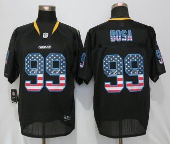 Mens San Diego Chargers #99 Joey Bosa New Nike Black USA Flag Fashion Elite Stitched NFL Jersey