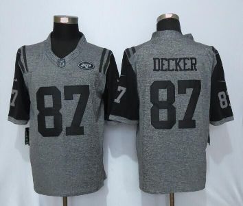 Mens New York Jets #87 Eric Decker Nike Gray Stitched Gridiron Gray Limited Jersey