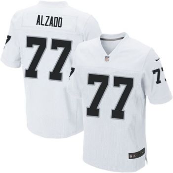 Mens Oakland Raiders #77 Lyle Alzado Nike White NFL Elite Jersey