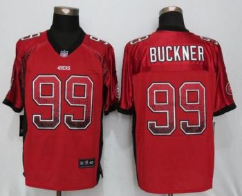 Mens San Francisco 49ers #99 DeForest Buckner NEW Nike Drift Fashion Red NFL Stitched Elite Jerseys