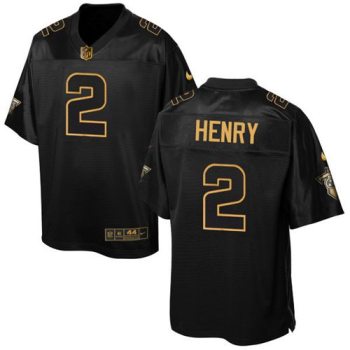 Mens Tennessee Titans #2 Derrick Henry Nike Black Stitched NFL Elite Pro Line Gold Collection Jersey