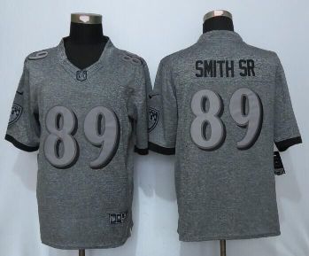 Mens Baltimore Ravens #89 Steve Smith Sr New Nike Gray Stitched Gridiron Gray Fashion Limited Jersey