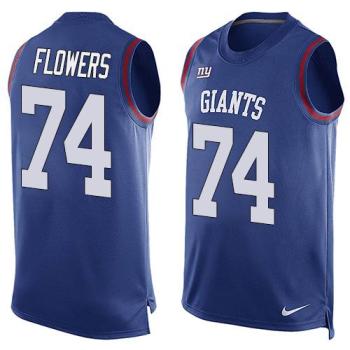 New York Giants #74 Ereck Flowers Nike Royal Team Color Mens Stitched NFL Limited Tank Top Jersey