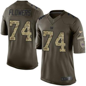 New York Giants #74 Ereck Flowers Nike Green Mens Stitched NFL Limited Salute To Service Jersey