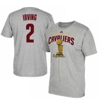 #2 Mens Cleveland Cavaliers Kyrie Irving Adidas Heather Gray 2016 NBA Finals Champions Name & Number T-Shirt