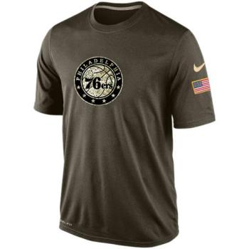 NBA Philadelphia 76ers Green Salute To Service Mens Nike Dri-FIT T-Shirt