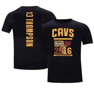 #13 Men's Cleveland Cavaliers Tristan Thompson Adidas Black 2016 Eastern Conference Champions Name & Number T-Shirt