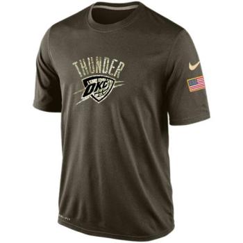 NBA Oklahoma City Thunder Green Salute To Service Mens Nike Dri-FIT T-Shirt