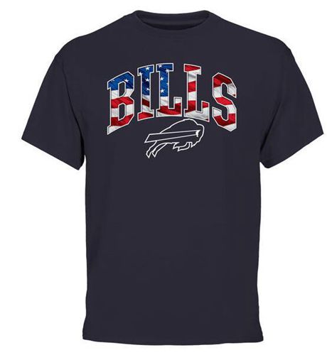 Men's Buffalo Bills Pro Line Navy Banner Wave T-Shirt