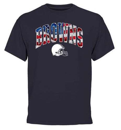 Men's Cleveland Browns Pro Line Navy Banner Wave T-Shirt