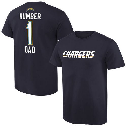 NFL San Diego Chargers Mens Pro Line Navy Number 1 Dad T-Shirt