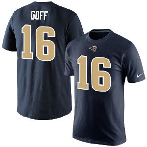 Nike Los Angeles Rams #16 Jared Goff Men's Navy Player Pride Name & Number T-Shirt
